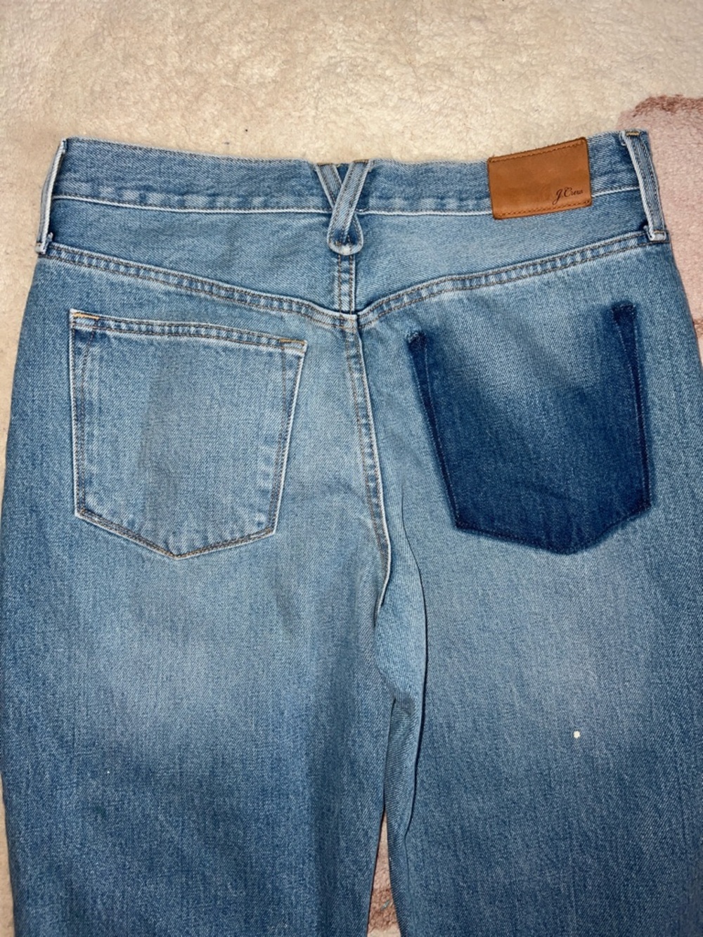 J. Crew Blue Paint-Splatter Slouchy Boyfriend Jeans - Picture 8 of 9